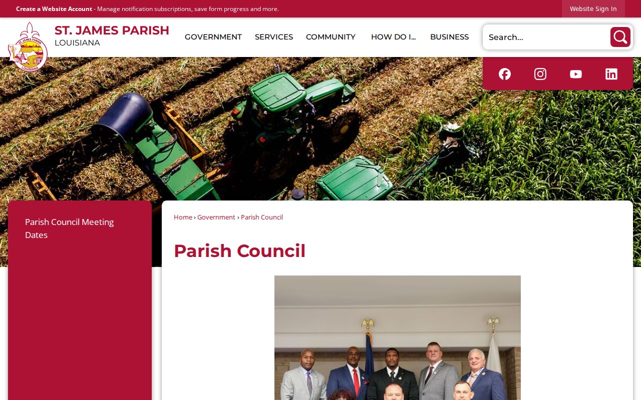 St. James Parish warrant records: parish meeting locations at Convent and the Vacherie annex