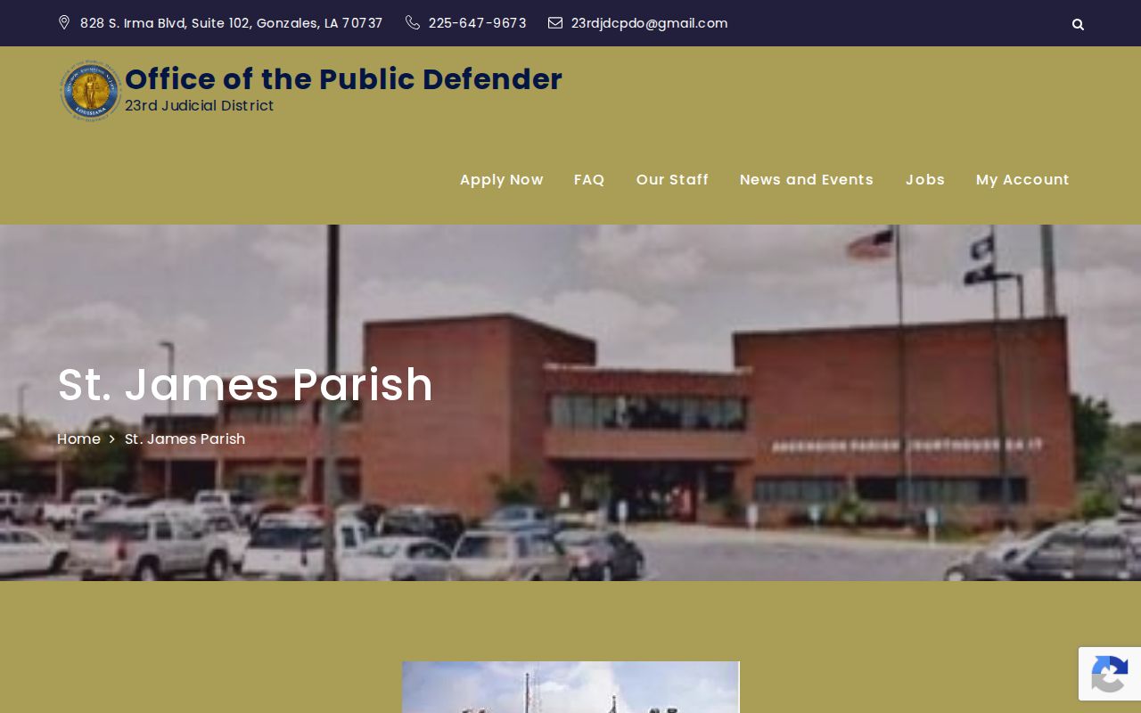 St. James Parish warrant records: Convent courthouse campus where warrants are filed