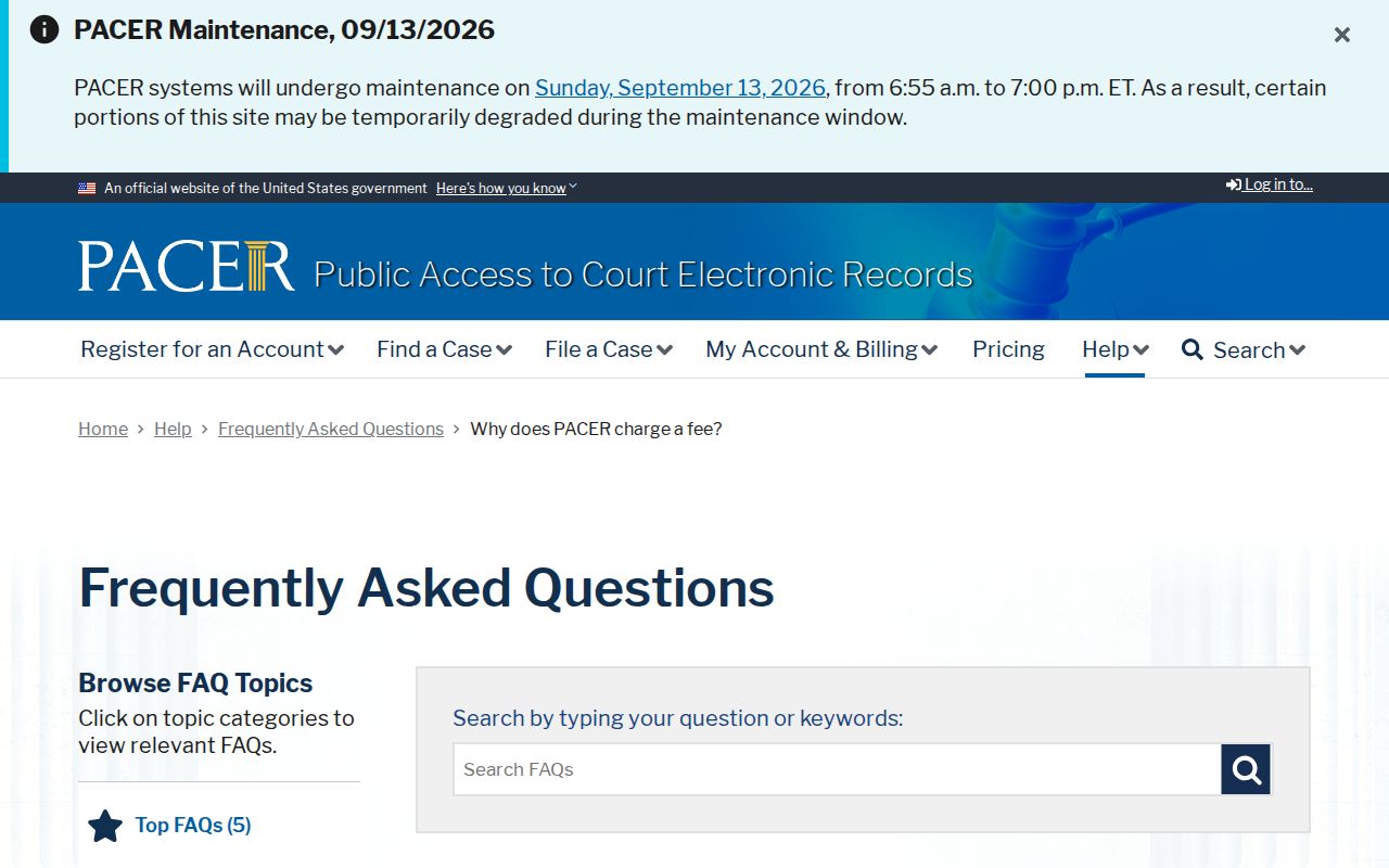St. James Parish warrant records: federal court docket fee explanation